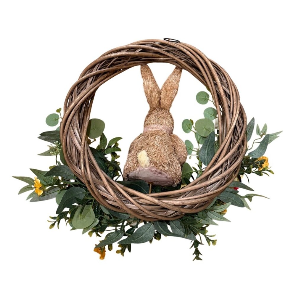 Easter Bunny Grapevine Wreath with Carrot 16" - Picture 2 of 4